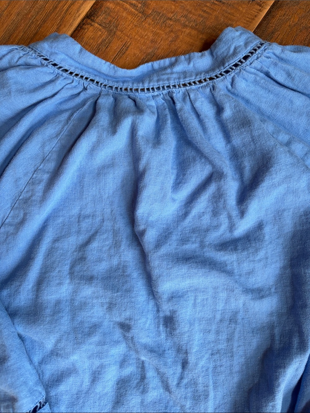 LOFT Sky Blue Peasant Blouse - Size Large - Picture 8 of 9
